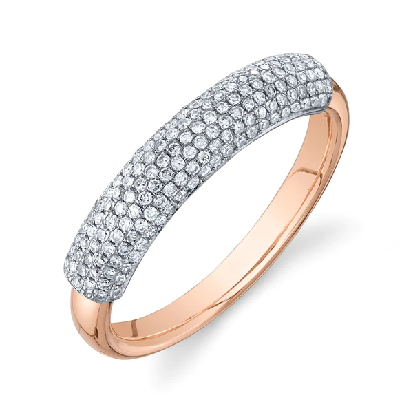 14K Gold Diamond Dome Ring