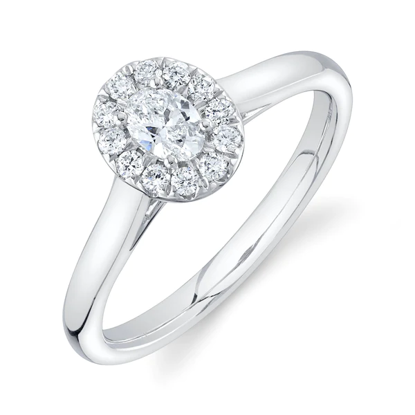 14K Gold Oval Cut Diamond Engagement Ring