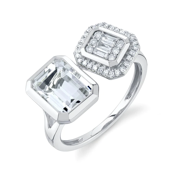 14K Gold Diamond Open Wrap Ring