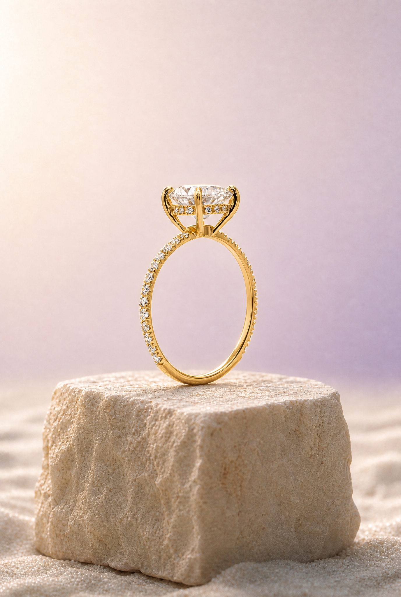 2.00 CT 14K Yellow Gold Lab Grown Round Diamond Engagement Ring 