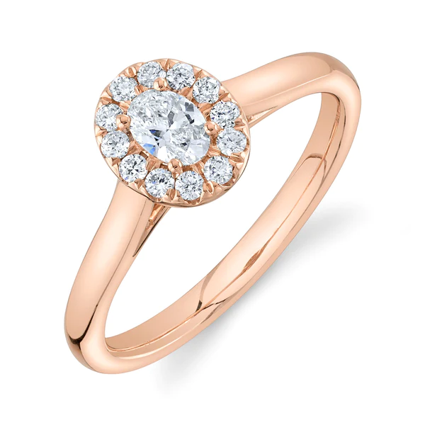 14K Gold Oval Cut Diamond Engagement Ring