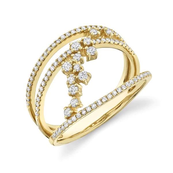14K Gold Diamond Bridge Ring