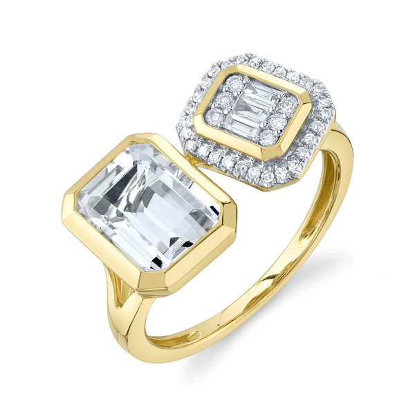 14K Gold Diamond Open Wrap Ring