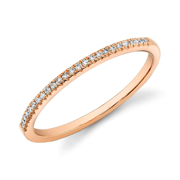 14K Gold Diamond Rhodium Band
