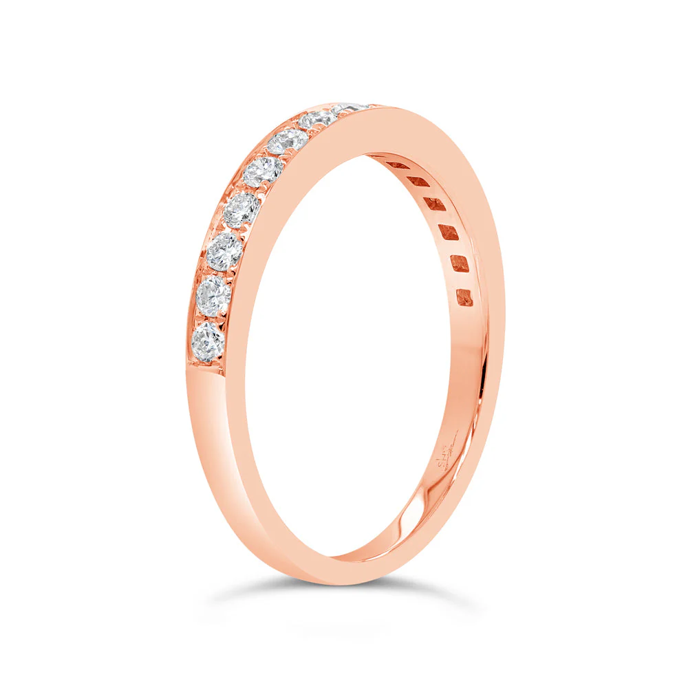 14K Gold Rose Gold 0.40CT Round Cut Diamond Wedding Band