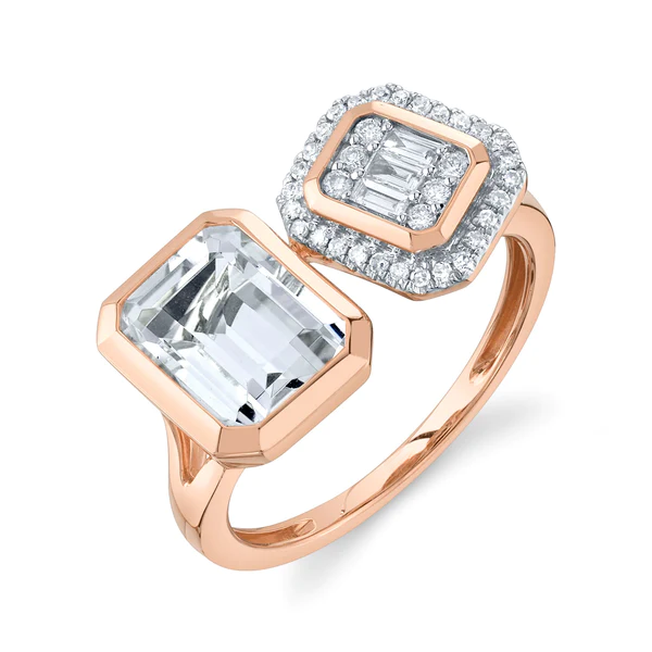 14K Gold Diamond Open Wrap Ring
