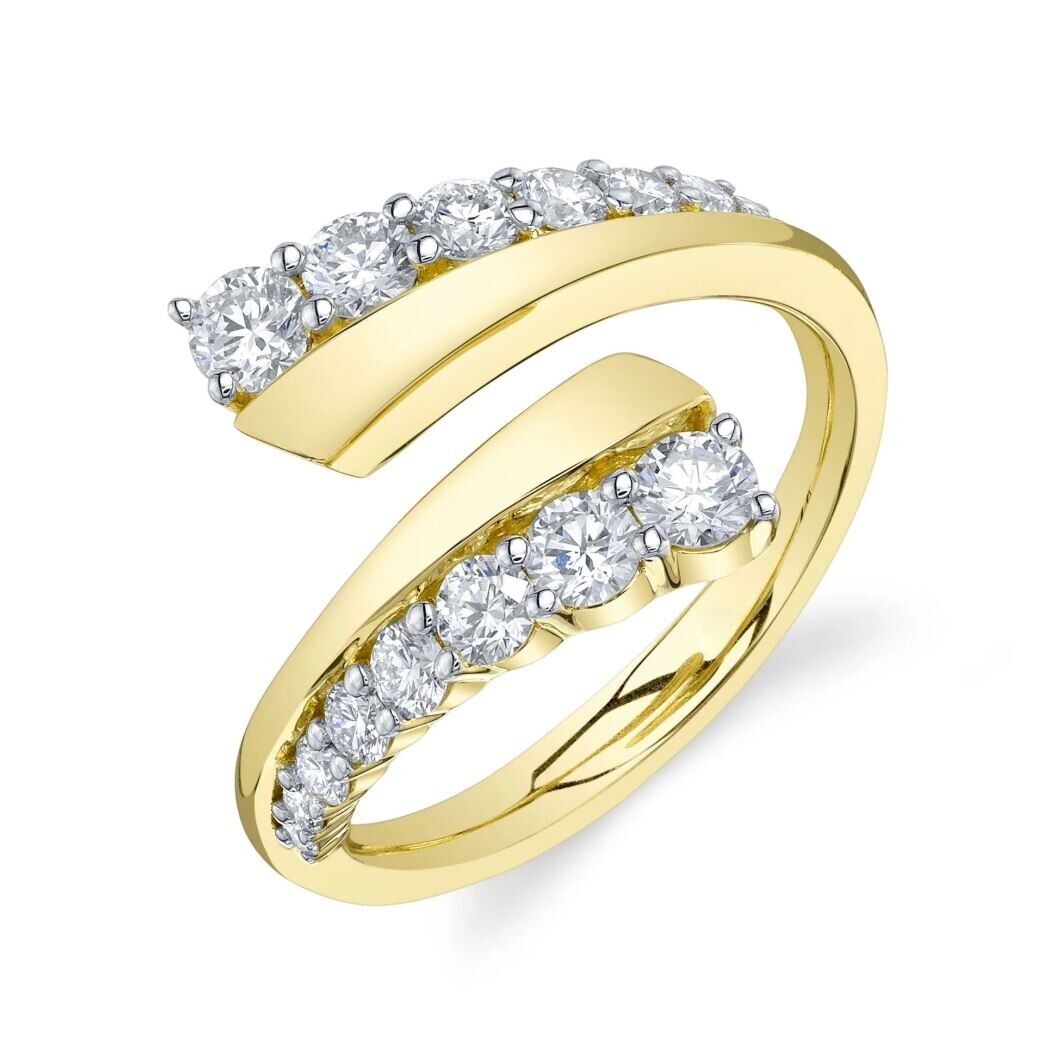 14K White Gold Diamond Open Wrap Ring