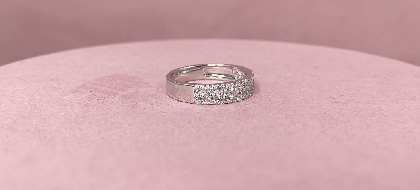 14k White Gold 0.70CT Diamond Wedding Band