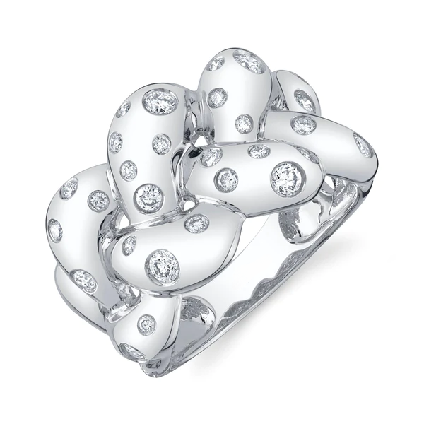 14K Gold Diamond Braided Ring