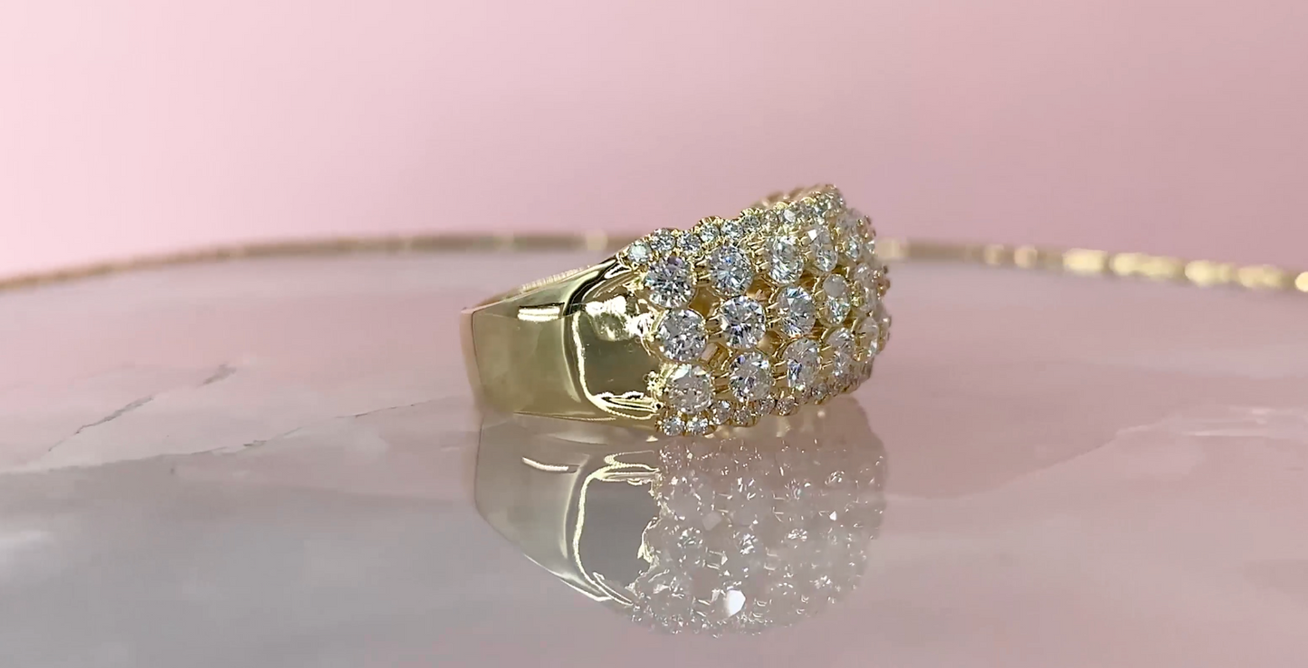 14K Rose Gold Diamond Ring Cocktail Band Anniversary Natural 1.84 CT Round Cut7