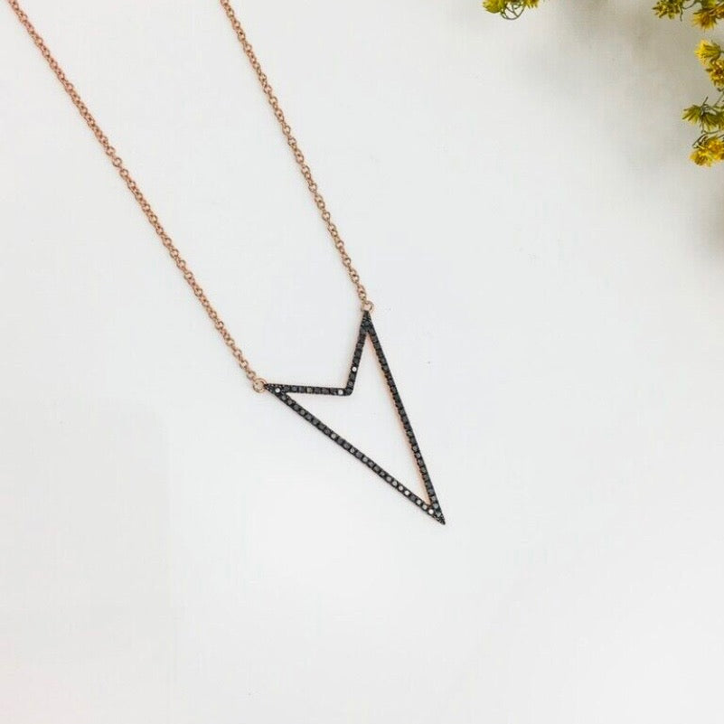 14K Gold 0.25 CT Black Diamond Necklace