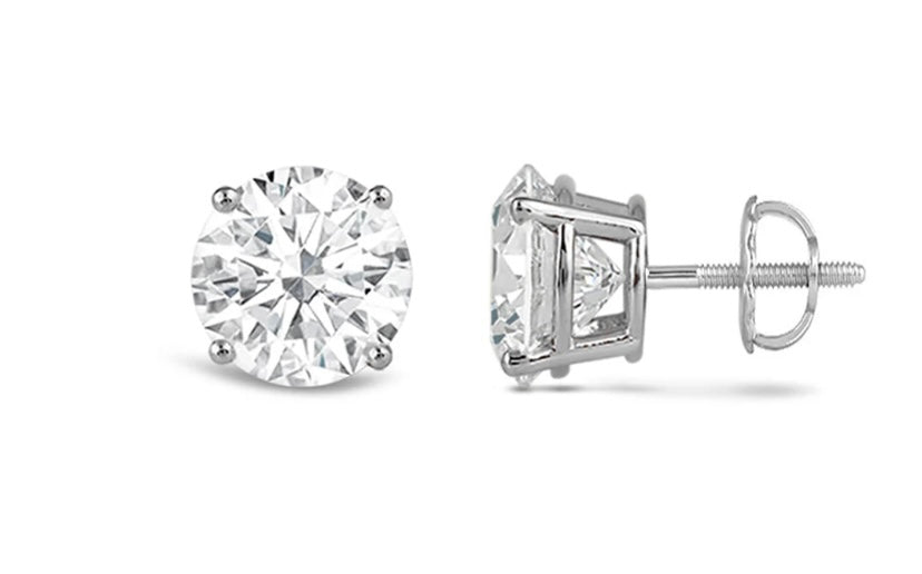 Custom Made 14K White Gold 4.00 CTW Lab Grown Diamond Stud Earrings