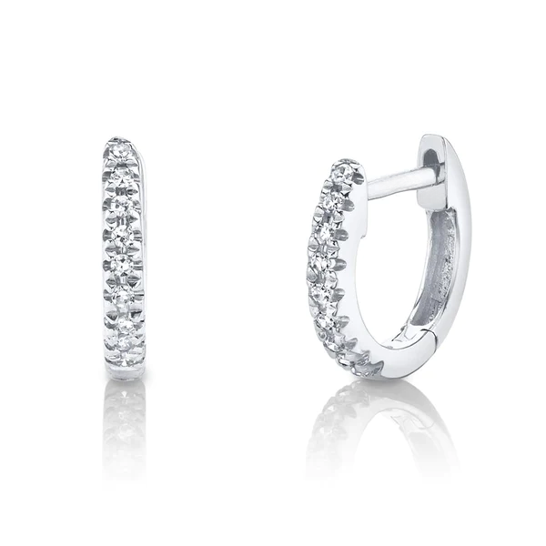 14K Gold 0.04 CT Diamond Mini Huggie Earrings