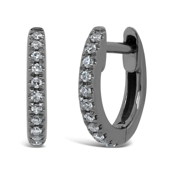 14K Gold 0.04 CT Diamond Mini Huggie Earrings