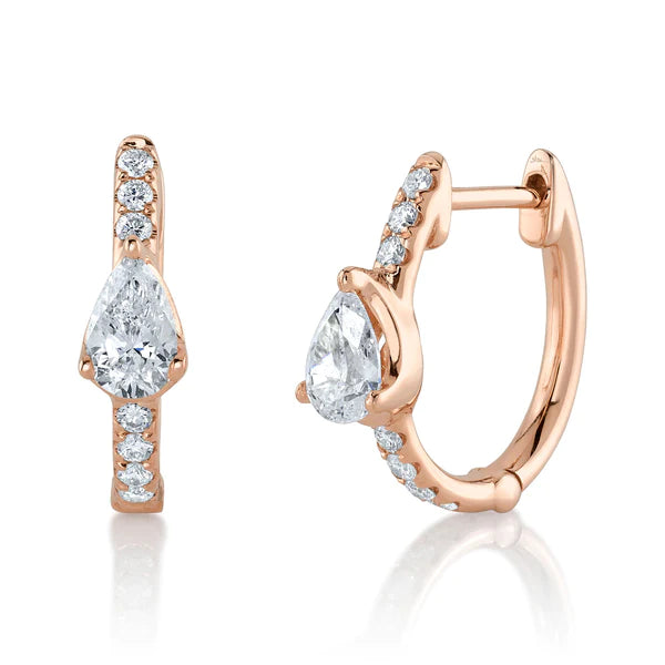 14K Gold 0.74 CT Diamond Huggie Earrings