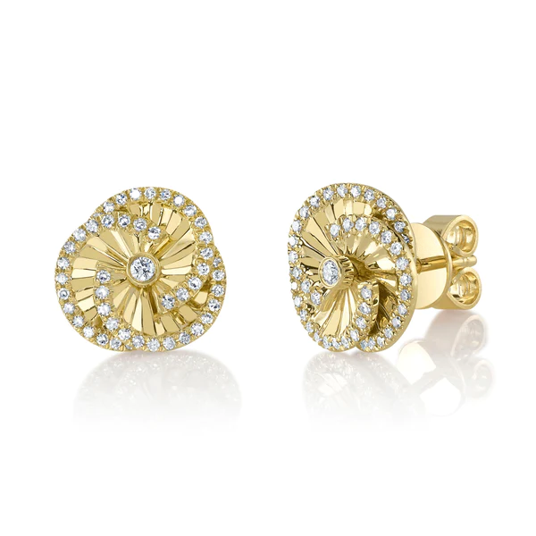 14K Gold Diamond Stud Earrings