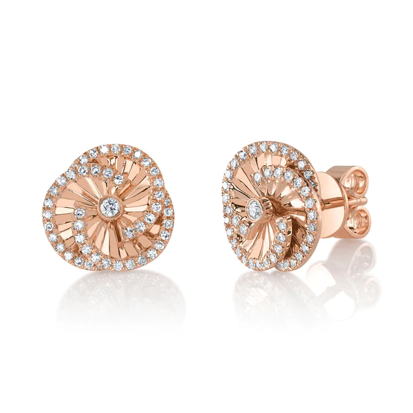14K Gold Diamond Stud Earrings