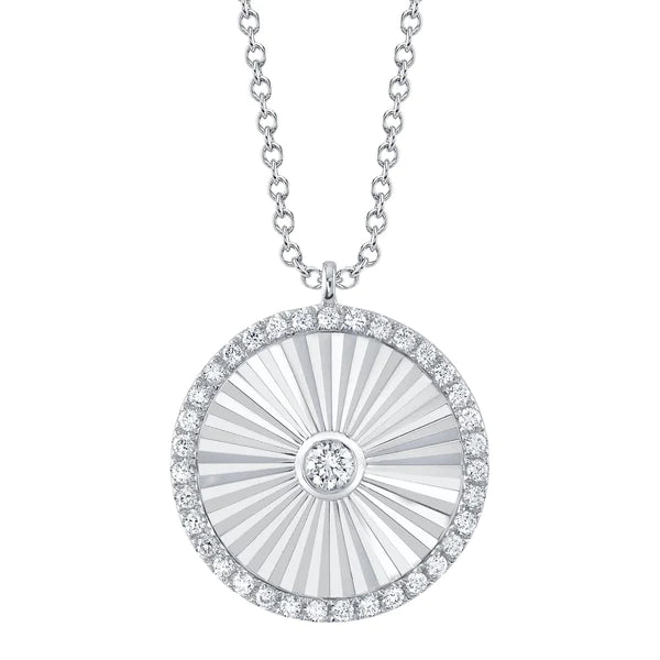 14K Gold Diamond Sunray Necklace
