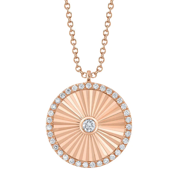 14K Gold Diamond Sunray Necklace
