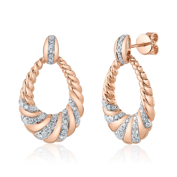 14K Gold Diamond Teardrop Earrings