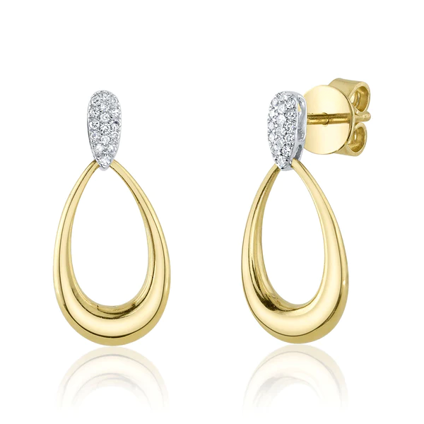 14K Gold Diamond Teardrop Earrings