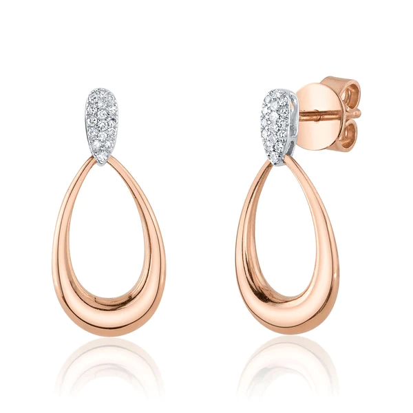 14K Gold Diamond Teardrop Earrings