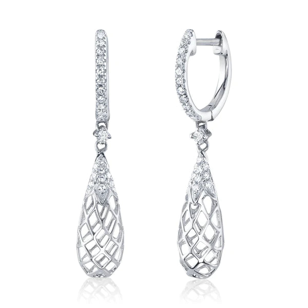 14K Gold Diamond Drop Earrings