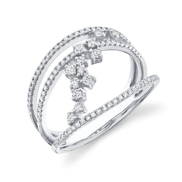 14K Gold Diamond Bridge Ring