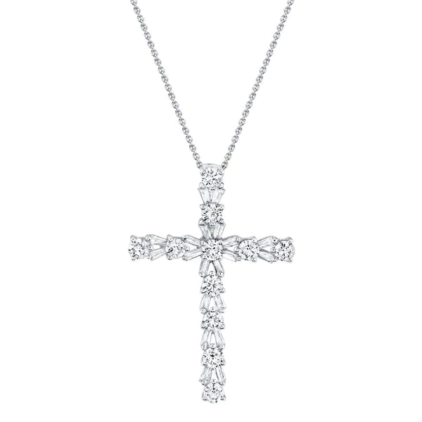 14K Gold Diamond Cross Necklace