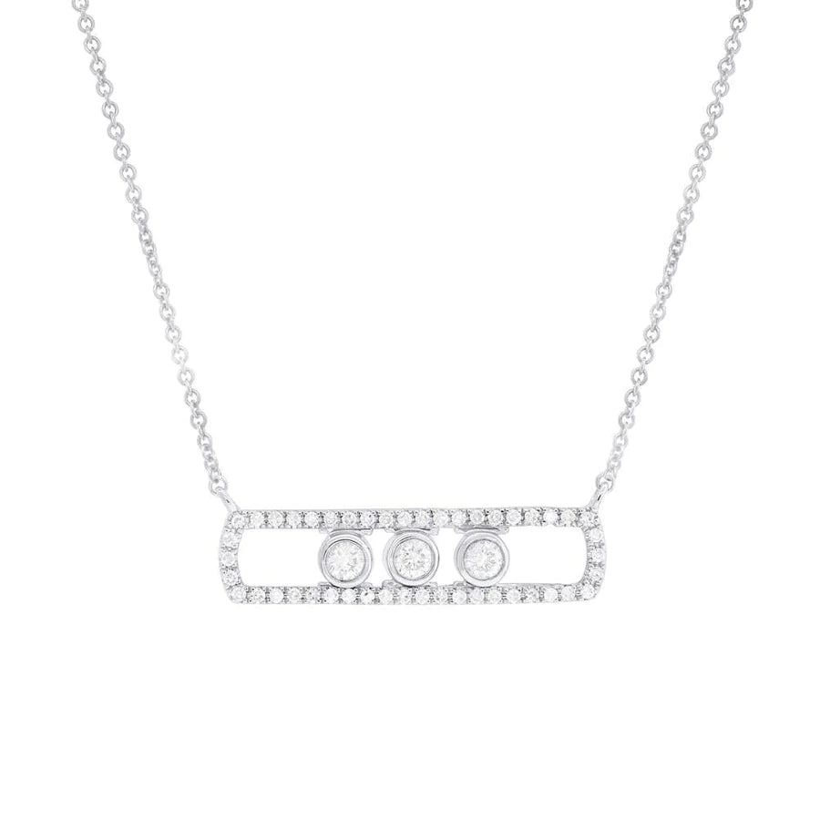 14K Gold 0.24 CT Diamond Slider Bar Necklace