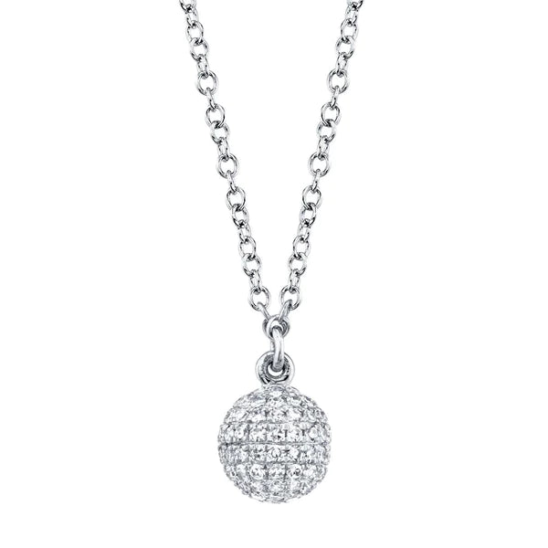 14K Gold 0.19CT Diamond Ball Necklace