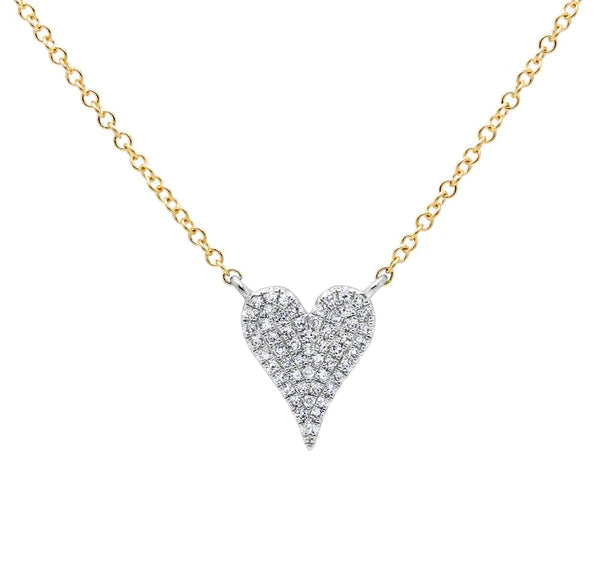 14K Gold 0.11 CT Diamond Heart Necklace