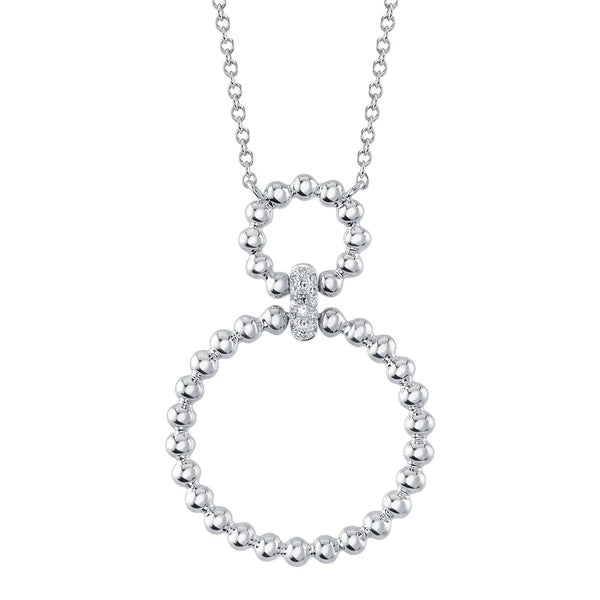 14K Gold 0.04 CT Diamond Circle Necklace