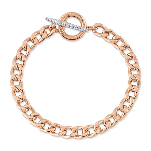 14K Gold 0.17 CT Diamond Link Bracelet