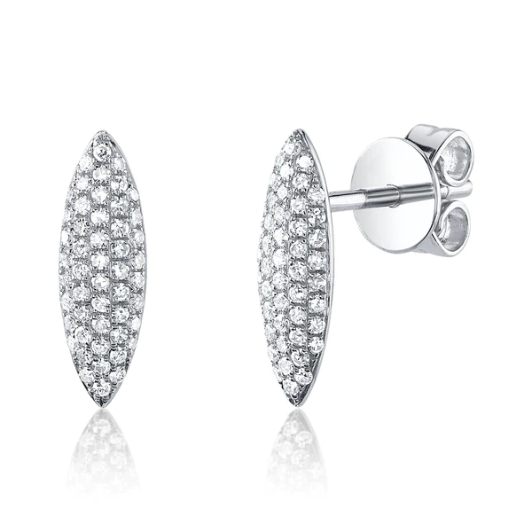 14K Gold 0.22 CT Diamond Marquise Eye Shape Earrings