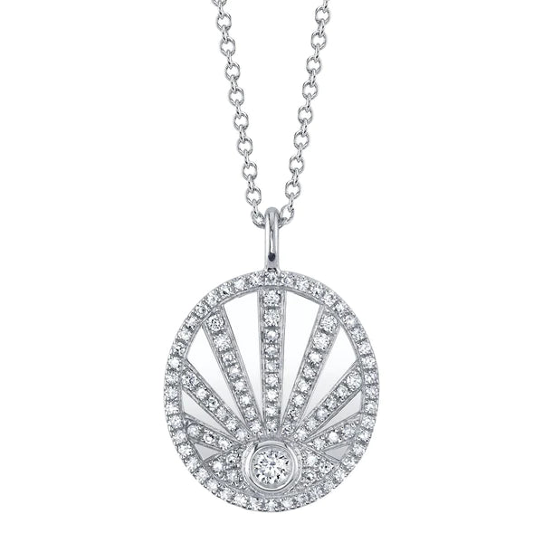 14K Gold 0.30 CT Diamond Eye Necklace