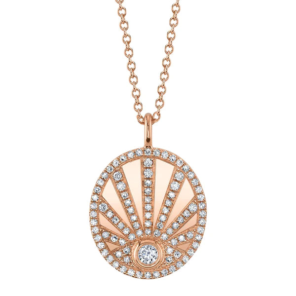 14K Gold 0.30 CT Diamond Eye Necklace