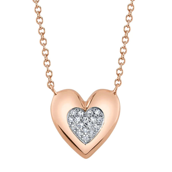 14K Gold 0.04 CT Diamond Heart Necklace