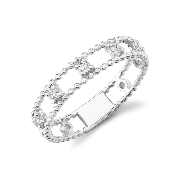 14K Gold 0.12 CT Diamond Band