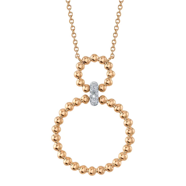 14K Gold 0.04 CT Diamond Circle Necklace