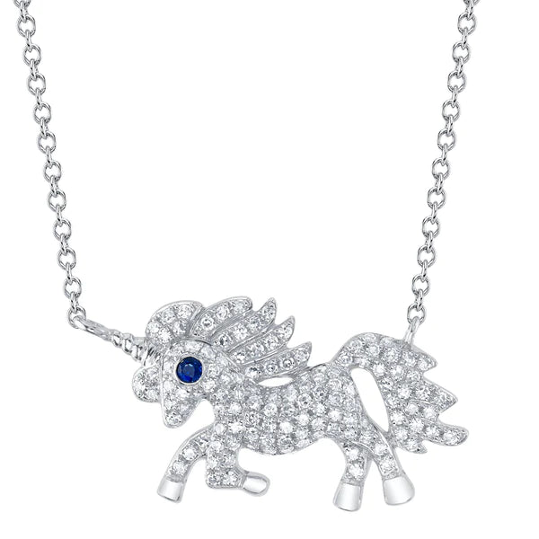14K Gold Unicorn Diamond Necklace