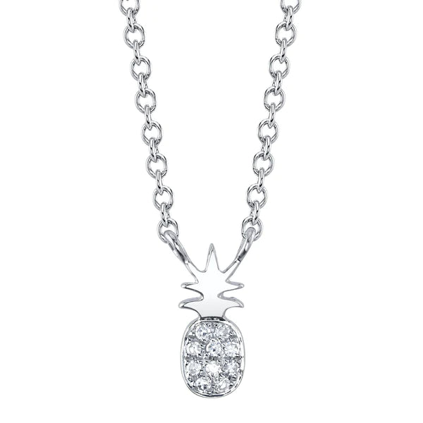 14K Gold Diamond Pineapple Necklace
