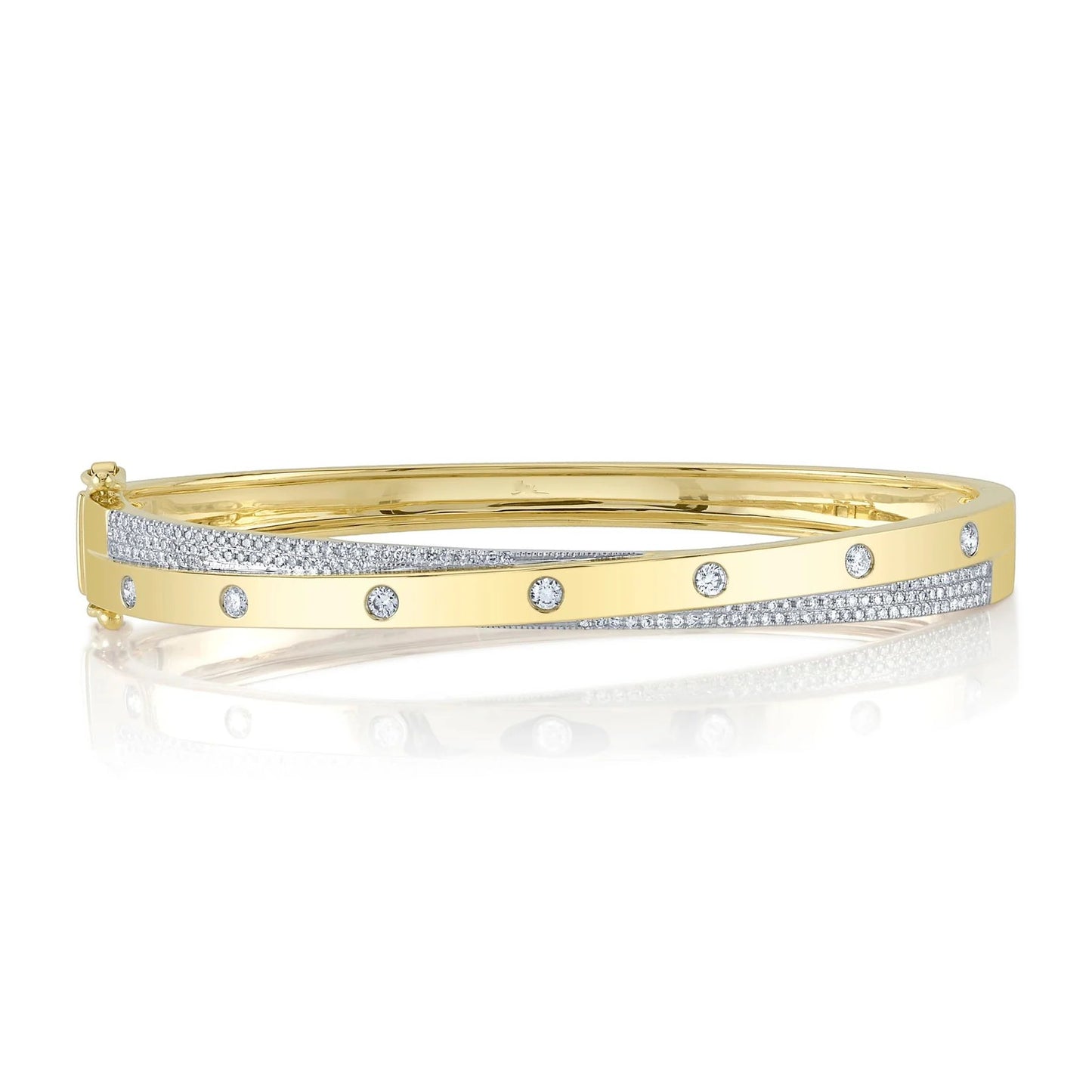 14K Gold Diamond Bezel Bangle Payment # 2