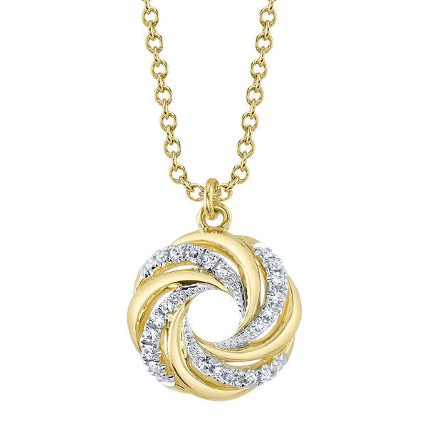 14K Gold Diamond Open Circle Necklace
