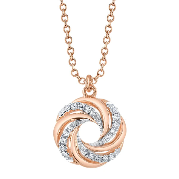 14K Gold Diamond Open Circle Necklace