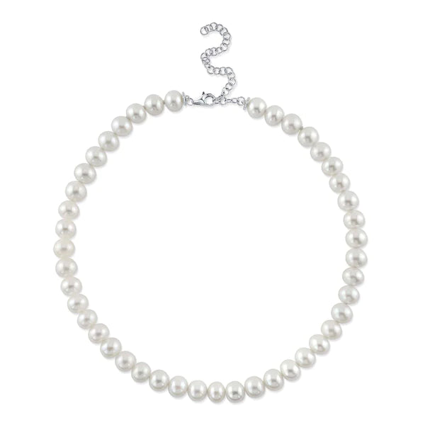 14K Gold Diamond Pearl Necklace
