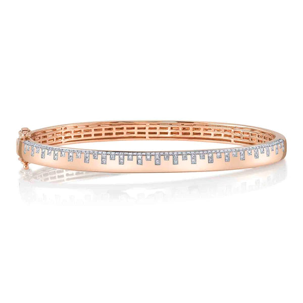 14K Gold Diamond Bangle Bracelet