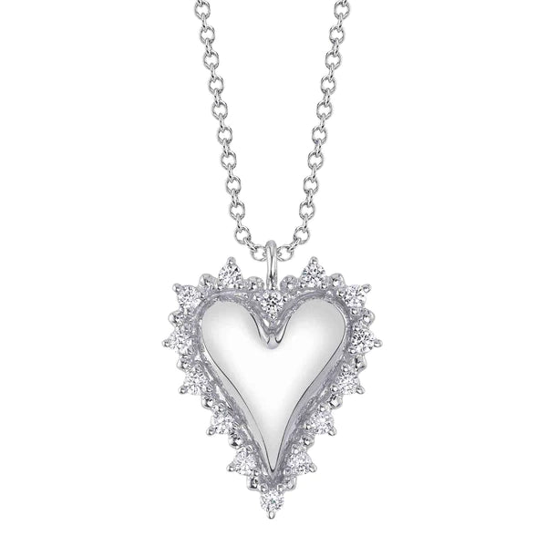 14K Gold Diamond Heart Necklace