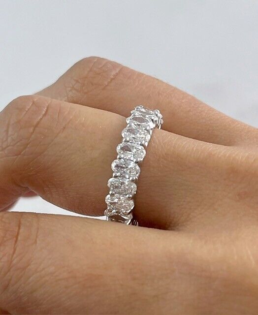 4.20 CT Lab Grown Oval Diamond Eternity Ring