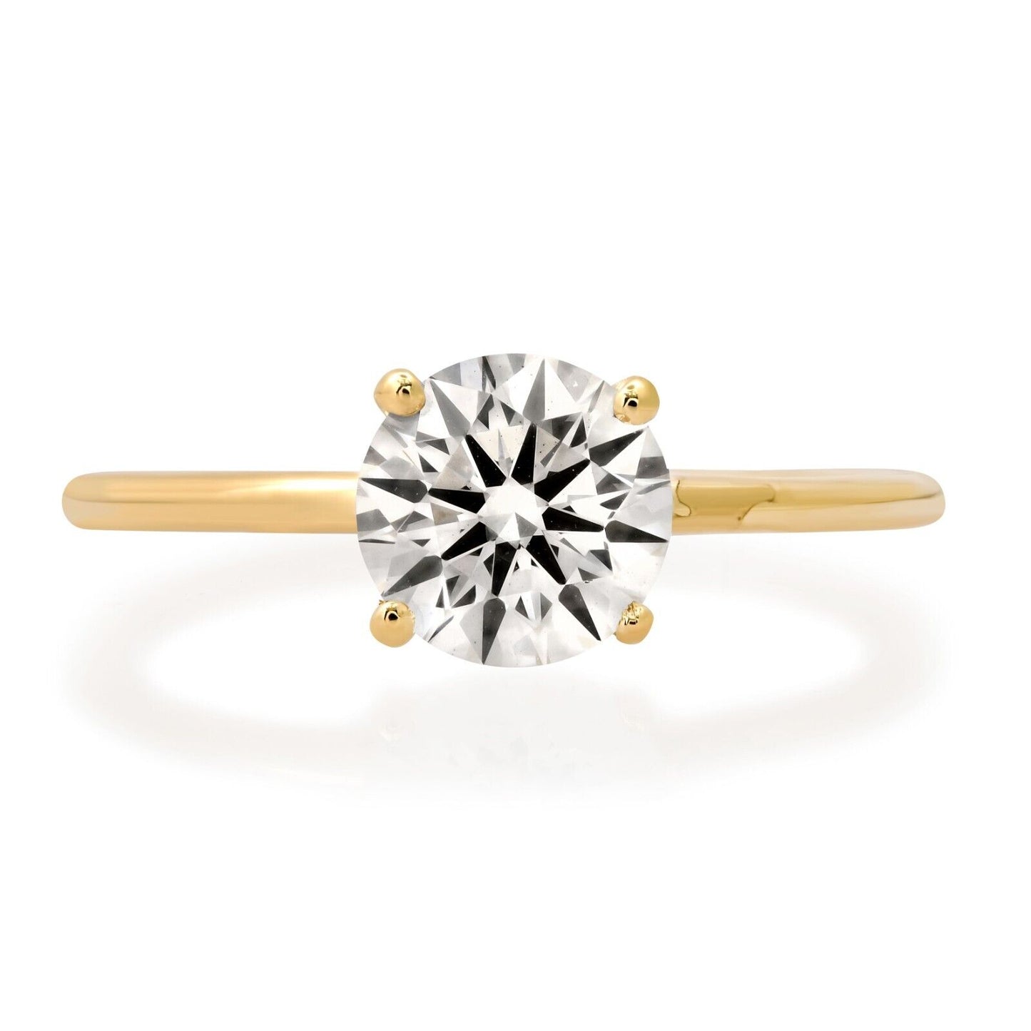 1.11 CT 14K Yellow Gold Lab Grown Round Diamond Engagement Ring